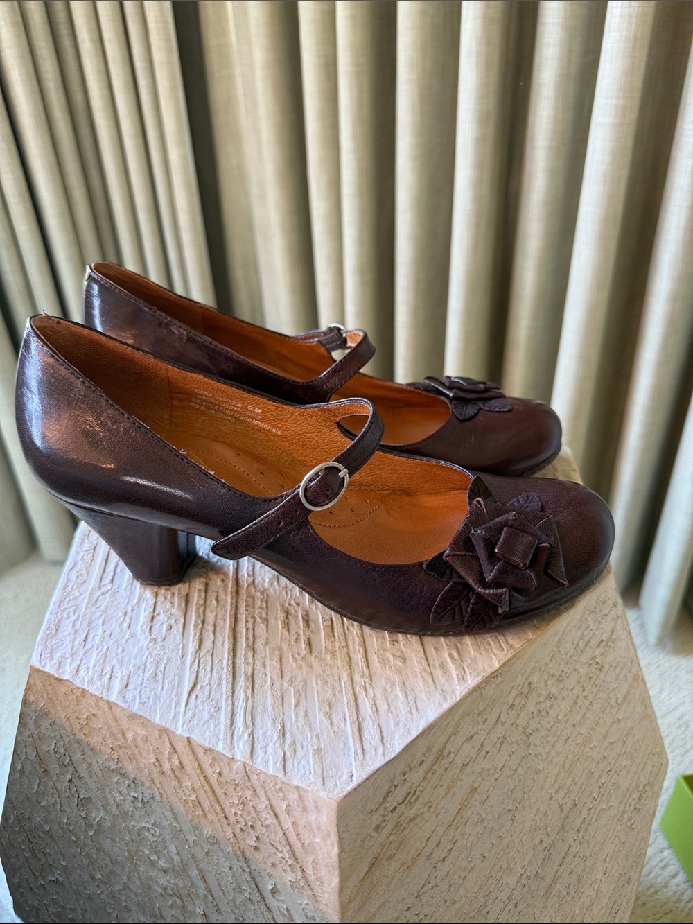 Naya Cara Oxblood Brown Strap Heels